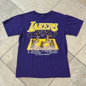 NBA Exclusive Collection Lakers Shirt Mens Medium Purple Pixel Art 8 Bit Graphic